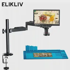 Elikliv EDM202 Flex 10,1"Цифровой Микроскоп для Ремонта Электроники с Гибким Рычагом 2000X HDMI 24MP Монетный Микроскоп с Кольцевой подсветкой