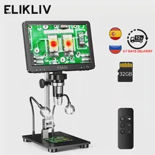 Elikliv EDM9 Pro 1200X HDMI Цифровой Микроскоп с 7 "IPS Экраном 16MP Электронный Микроскоп для Пайки монет 32G для Windows Mac