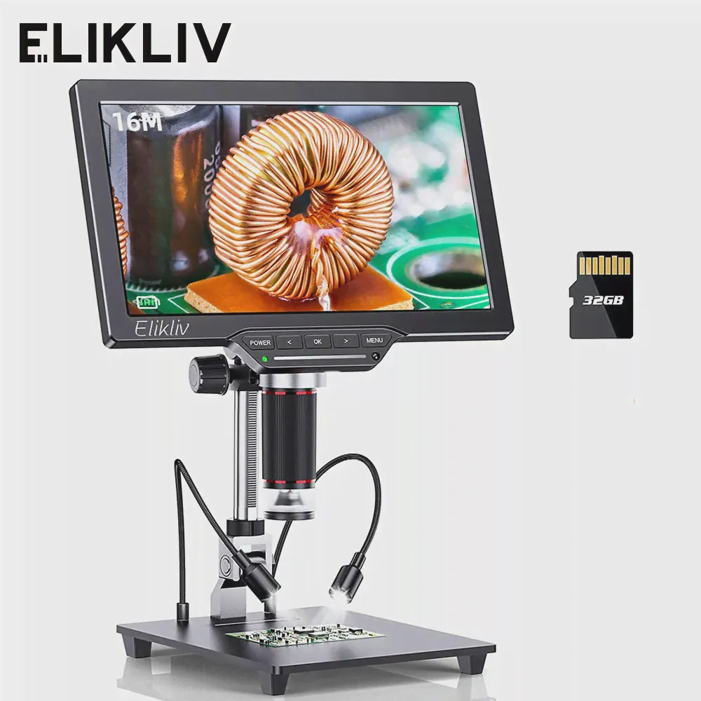 Elikliv EDM202 10,1"HDMI Цифровой Микроскоп Электроника 16MP Инструменты для Ремонта Микроскопа для Пайки Монет для телевизора Windows Mac 32 ГБ-0